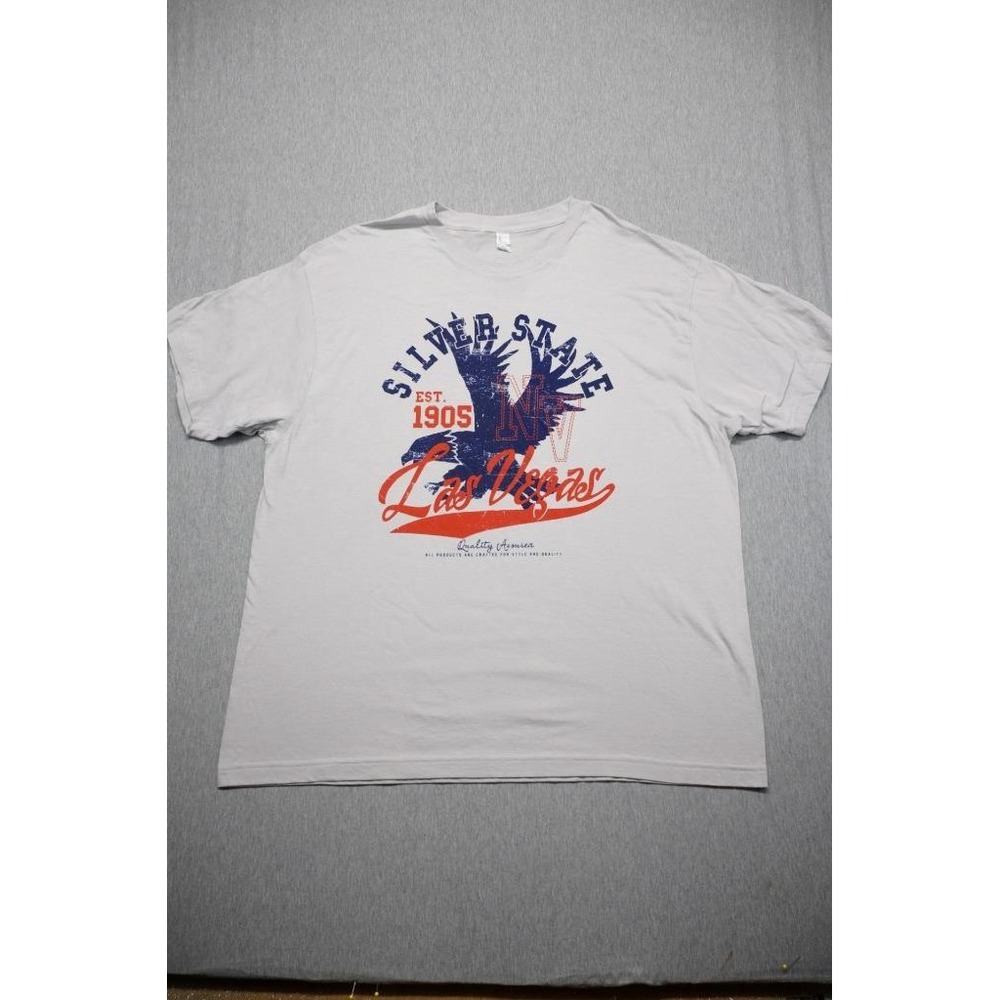 Tultex Las Vegas Nevada Shirt Adult Mens Extra Large Gray Silver State Eagle